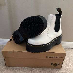Dr. Martens White Platform Chelsea Boots